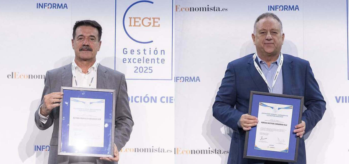 Activa Canarias ETT y Forum Activa Canarias son galardonadas con el Certificado CIEGE